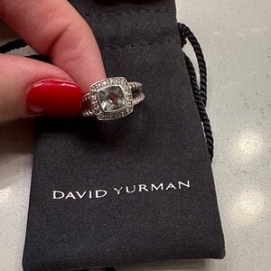 David Yurman Silver Ring with White Gemstone